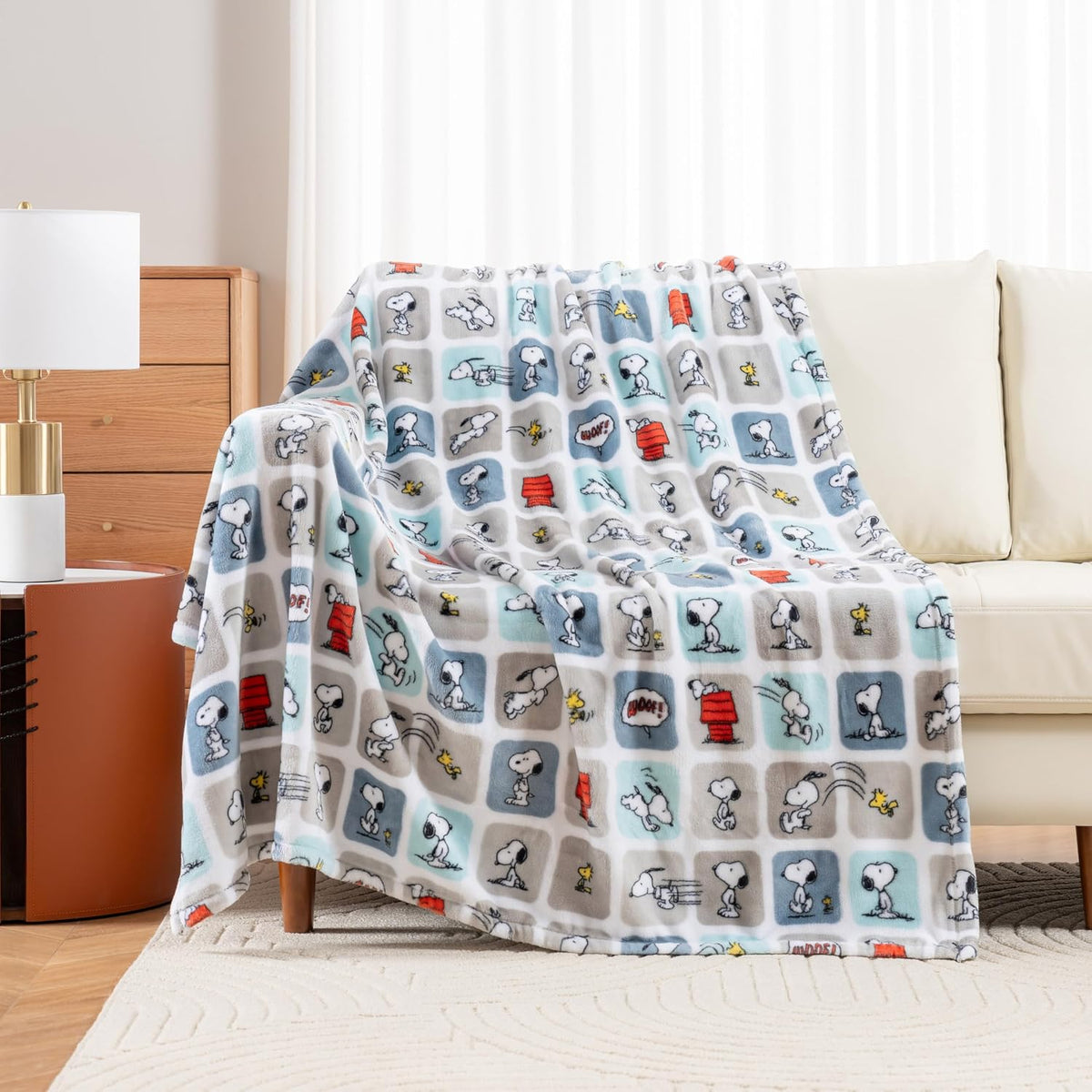 Berkshire Blanket Peanuts® VelvetLoft® - Manta de felpa de Snoopy c...