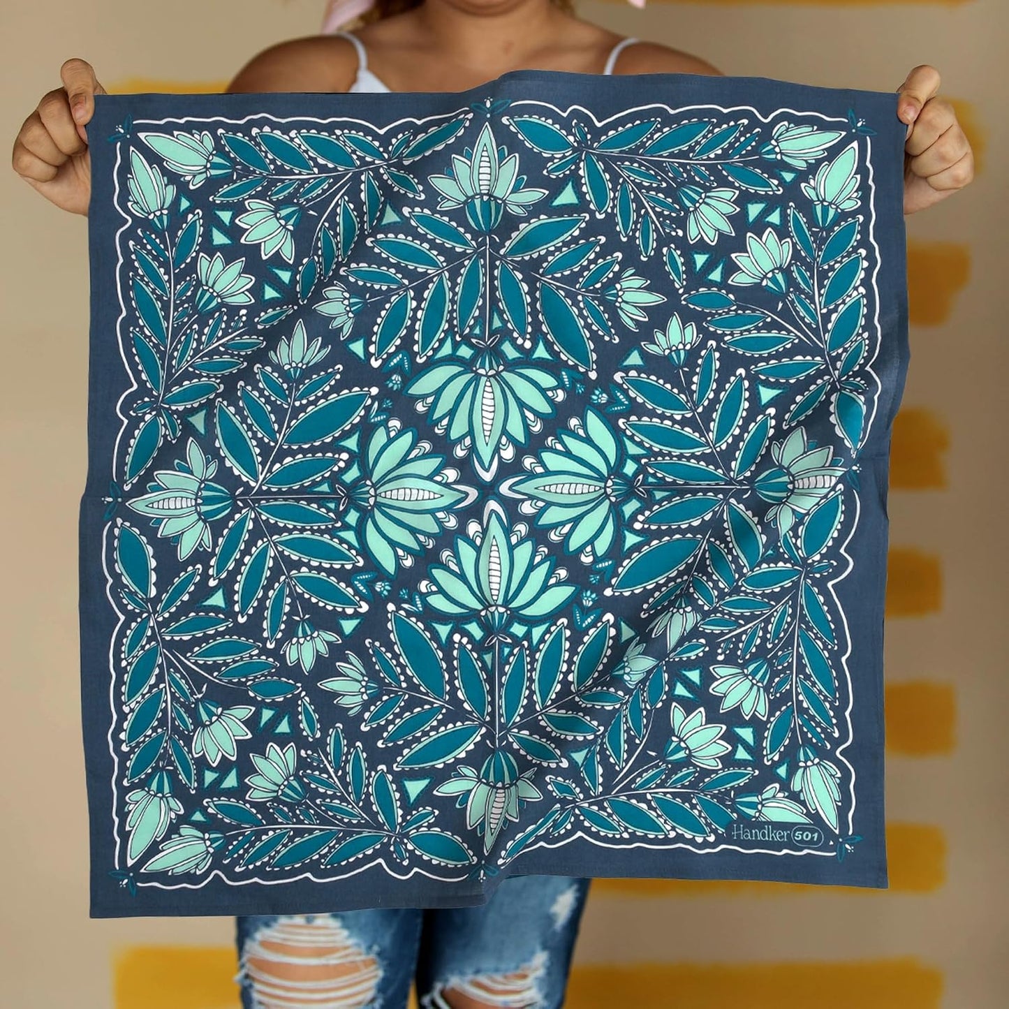 Handker Bandana de algodón prémium de 22 x 22 pulgadas para mujeres...