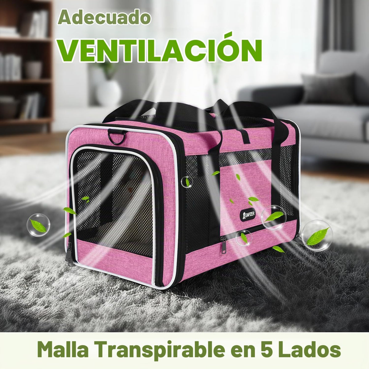 GAPZER - Transportador para gatos de 18 x 11 x 11 pulgadas, aprobad...