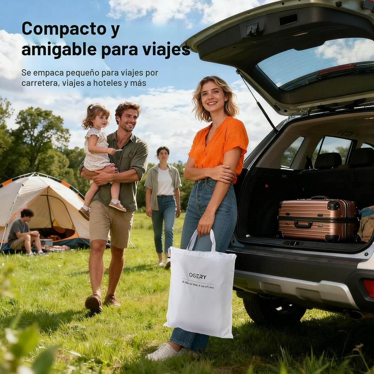 Cama de viaje inflable para niños pequeños OGERY con tienda de camp...