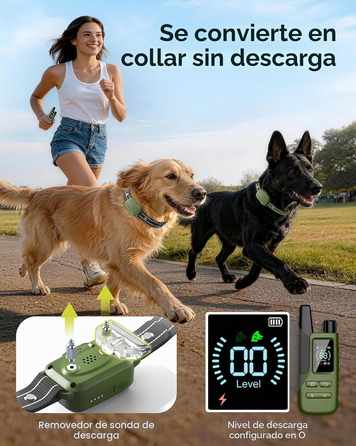Haptop Collar de choque para 2 perros (10-120 libras) \u2013 Collar...