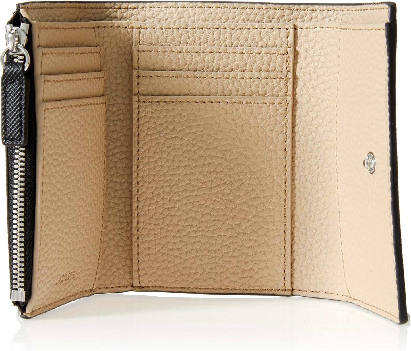 Lacoste Portafolios para mujer Anna con cierre de solapa, Negro, Ta...
