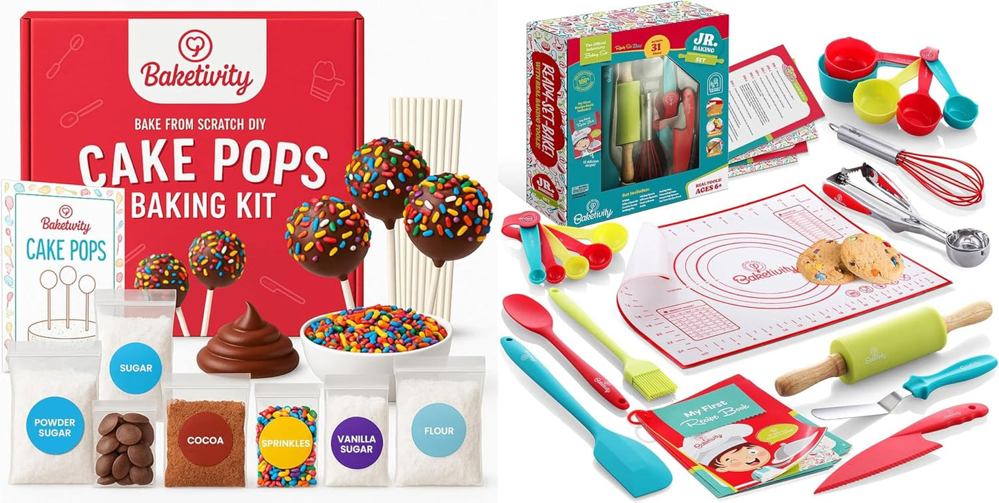 Baketivity Paquete de hornear para niños, kit de pastel de bricolaj...