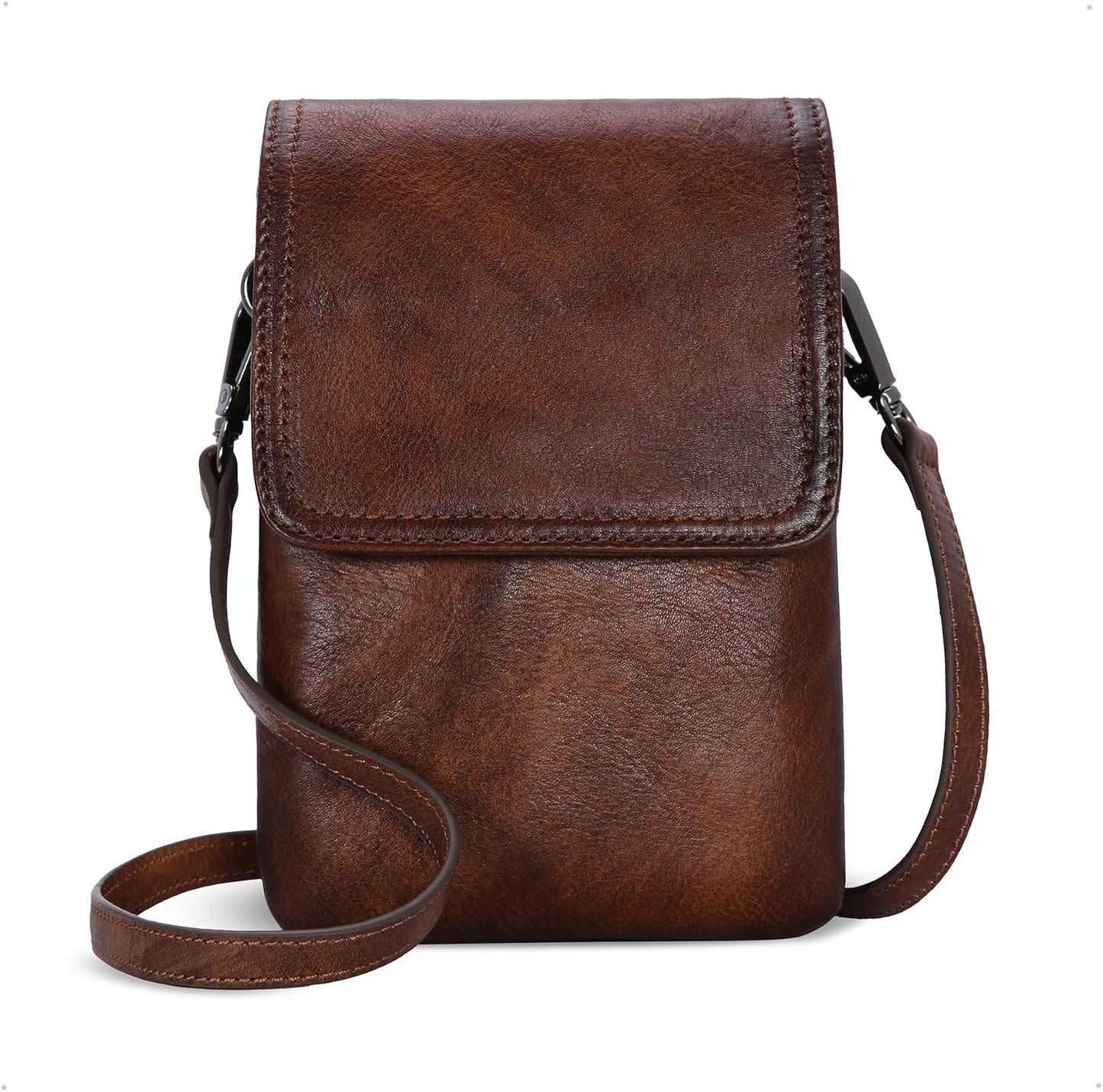 Iswee - Bolso cruzado de cuero para mujer con bloqueo RFID, pequeño...