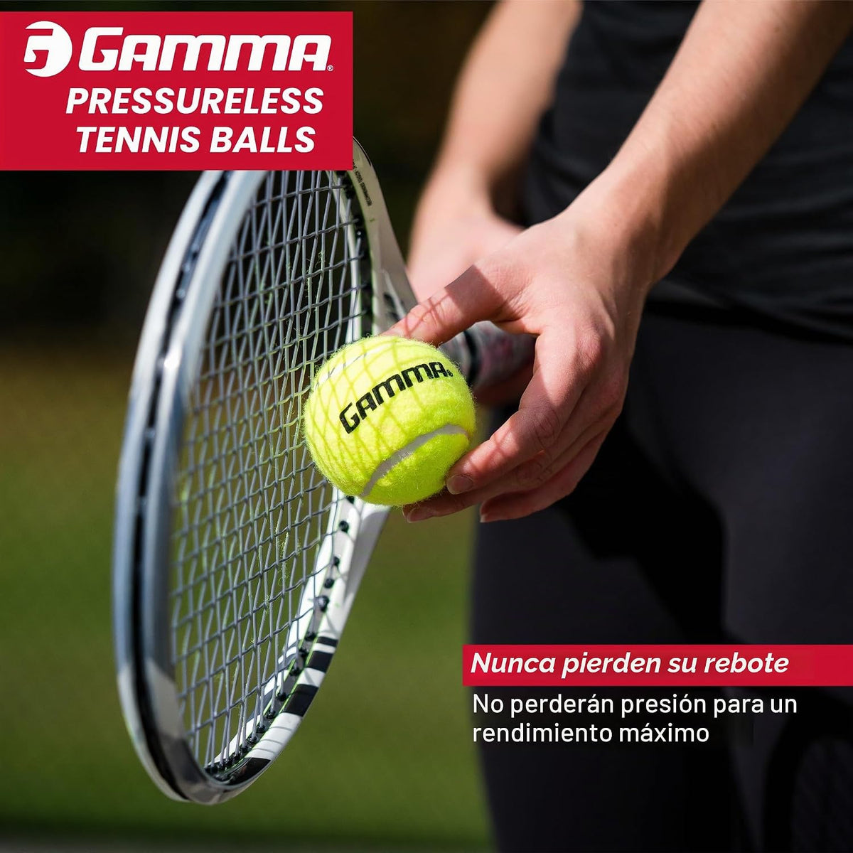 Gamma Sports Caja de pelotas de tenis sin presión - Ideal para prac...