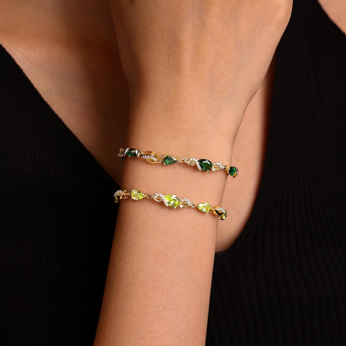 FANCIME Pulsera de tenis ajustable con piedra natal para mujer | Di...
