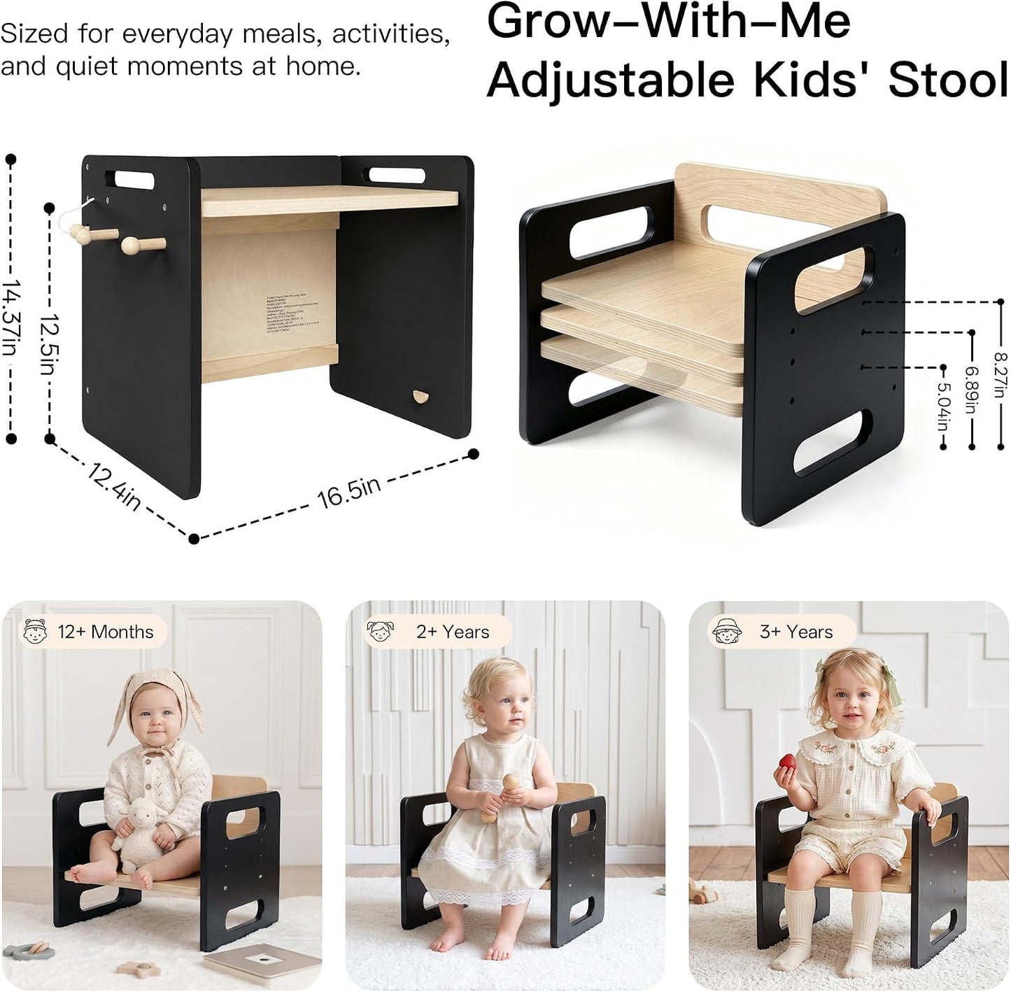 Montessori - Juego de mesa y silla de destete, mesa ajustable para...