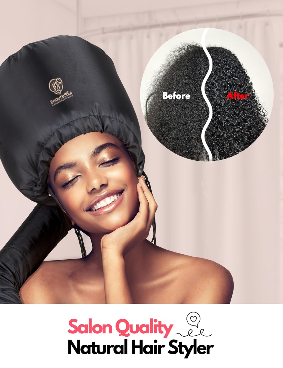 Beauté Seoul Accesorio de secador de pelo suave - Tapa con capucha...