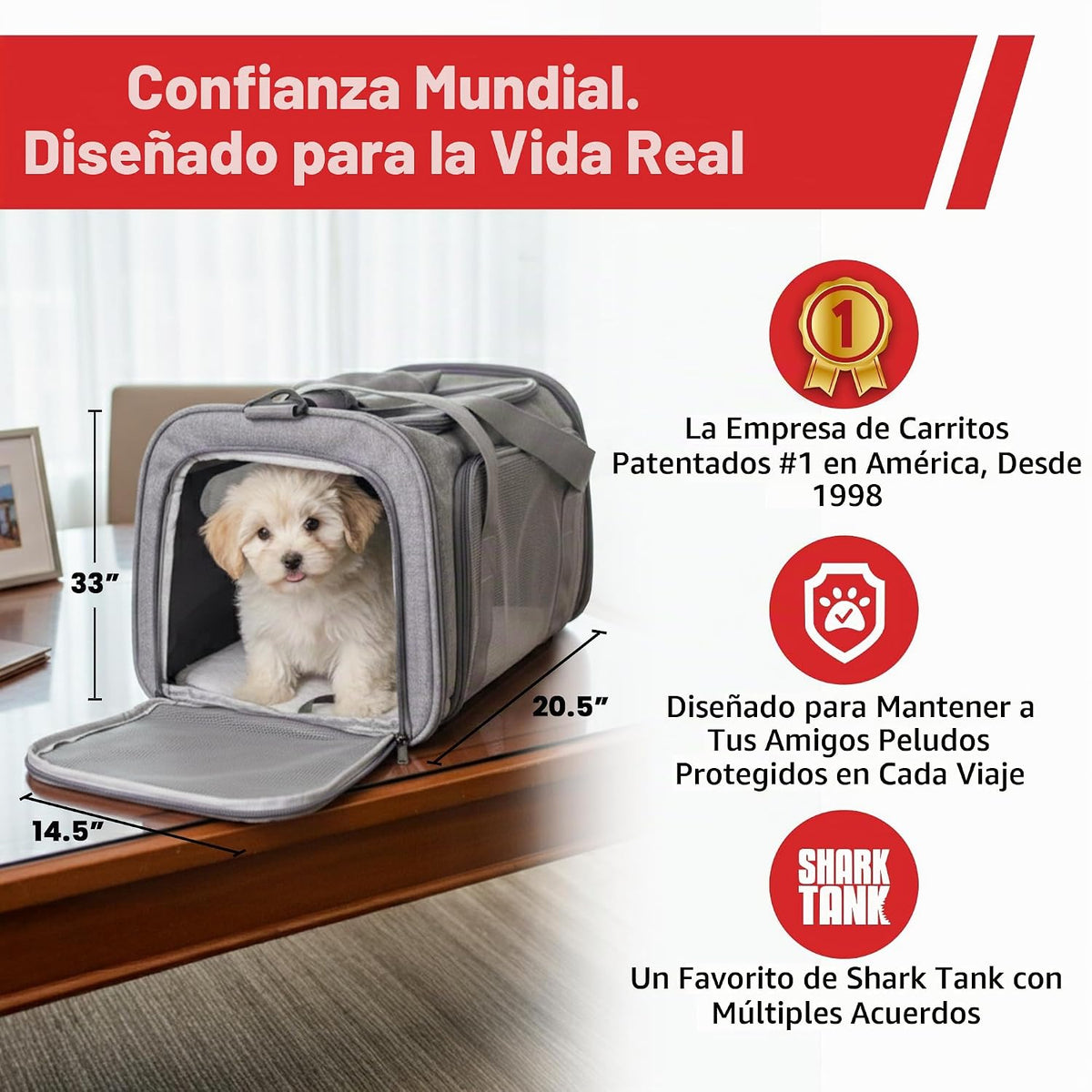 dbest Products Pet Smart Cart Sport, transportador plegable de lado...