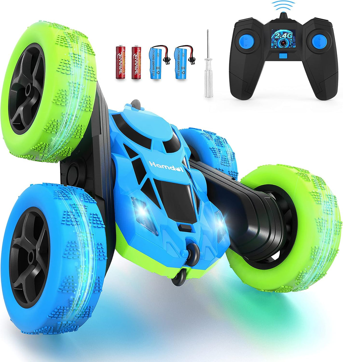 Hamdol Coche de control remoto para niños, auto RC giratorio de dob...