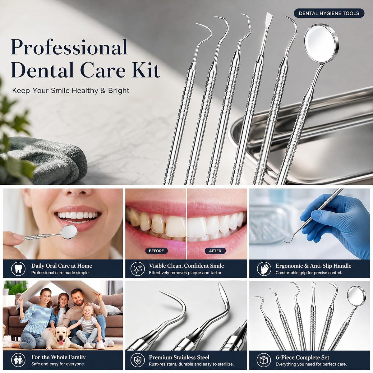 CATACC PRO Herramientas dentales, palillo dental para limpieza de d...
