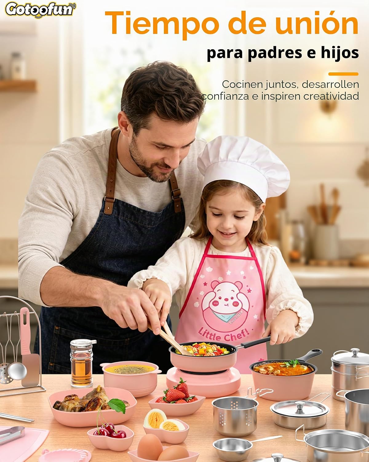 Gotoofun Juegos de Cocina para Niños Mini Cocina Real, Preparación...
