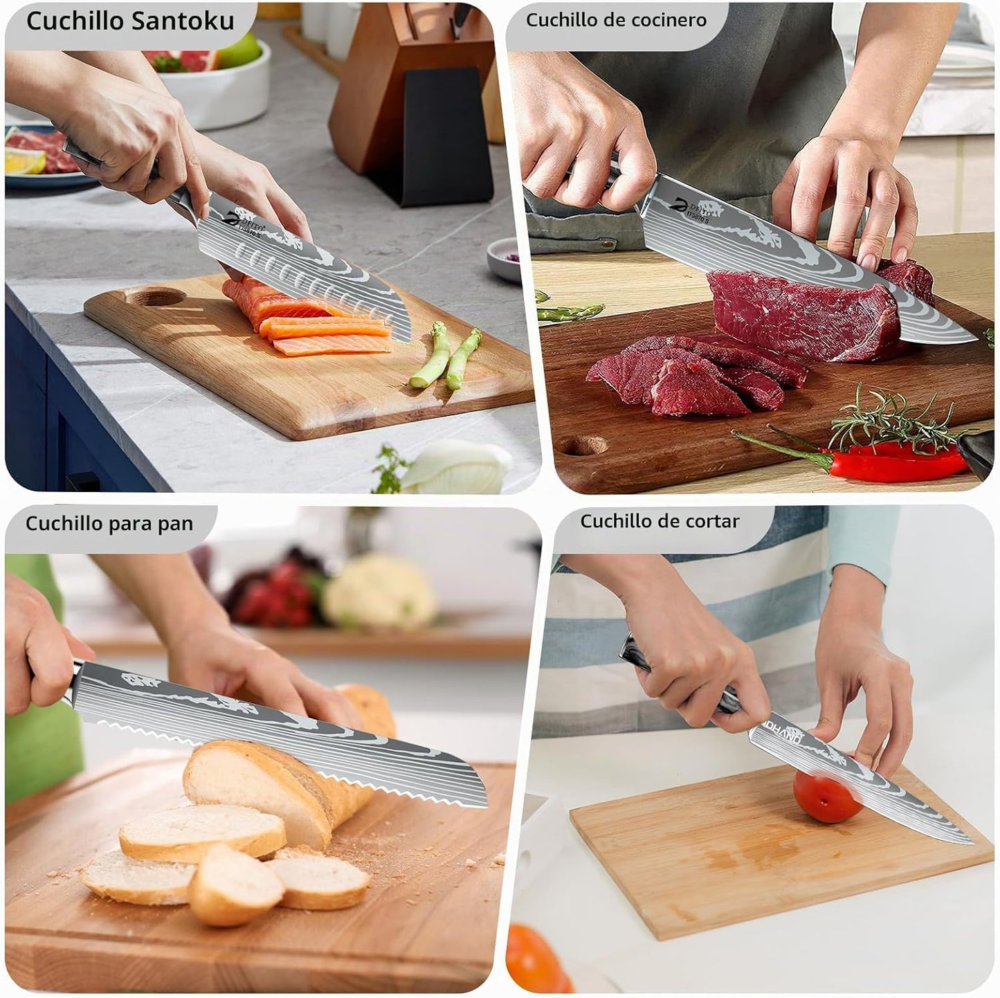 Dfito - Juego de cuchillos de chef con bolsa de rollo, juego de cuc...