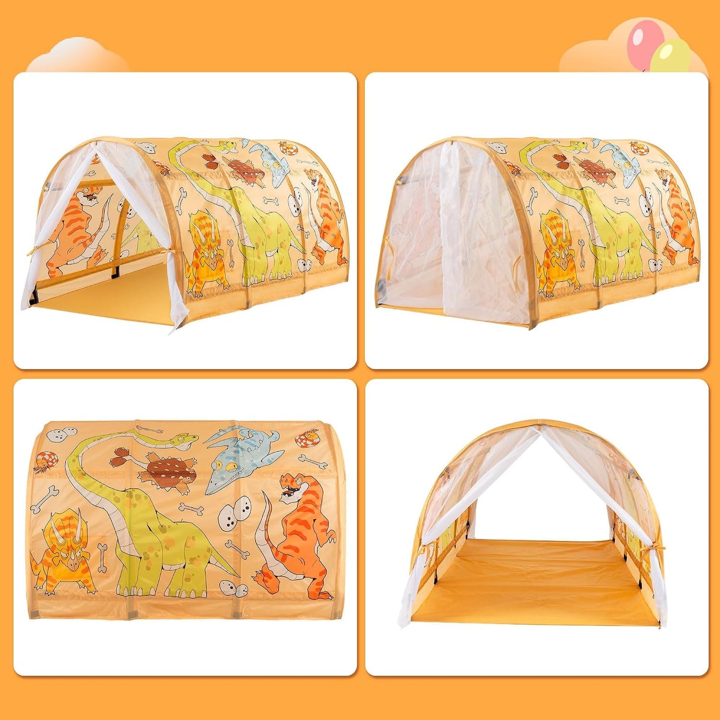 ANC POP Tienda de Cama para Niños con Tira de Luces LED, Tienda de...
