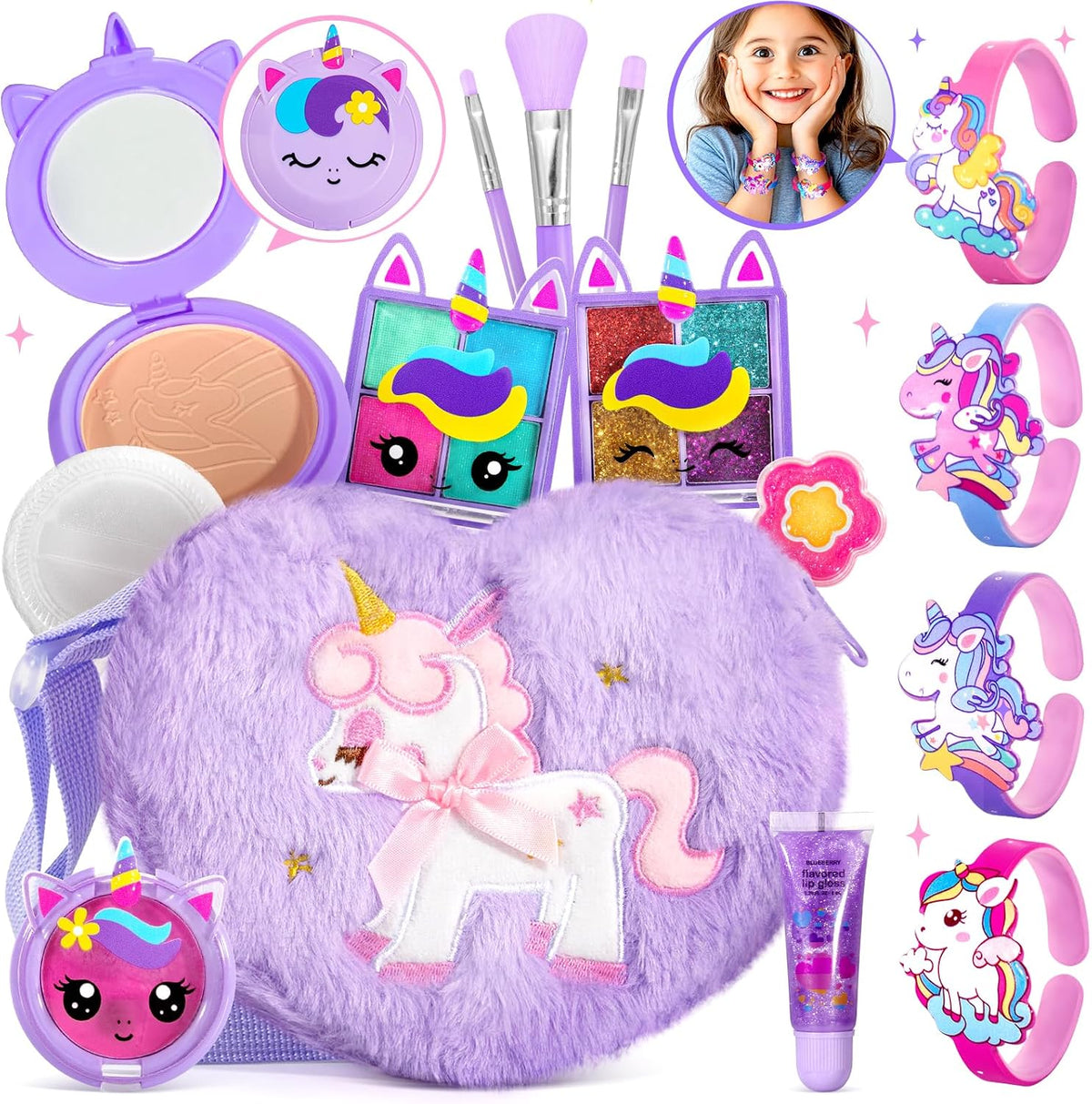 ULOVEME Kit de Maquillaje Real para Niñas Pequeñas - Maquillaje Rea...
