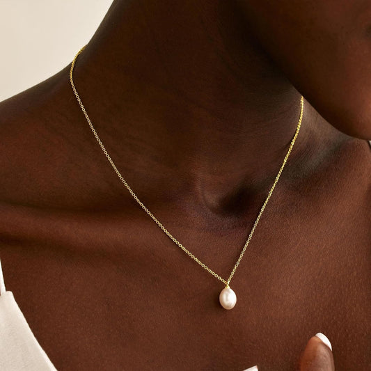 Decholly - Collares de perlas doradas para mujer, a la moda. Collar...