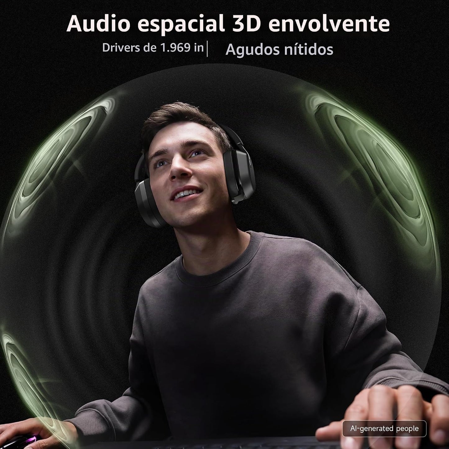 Auriculares inalámbricos para juegos Acer para PS5, PC, micrófono a...