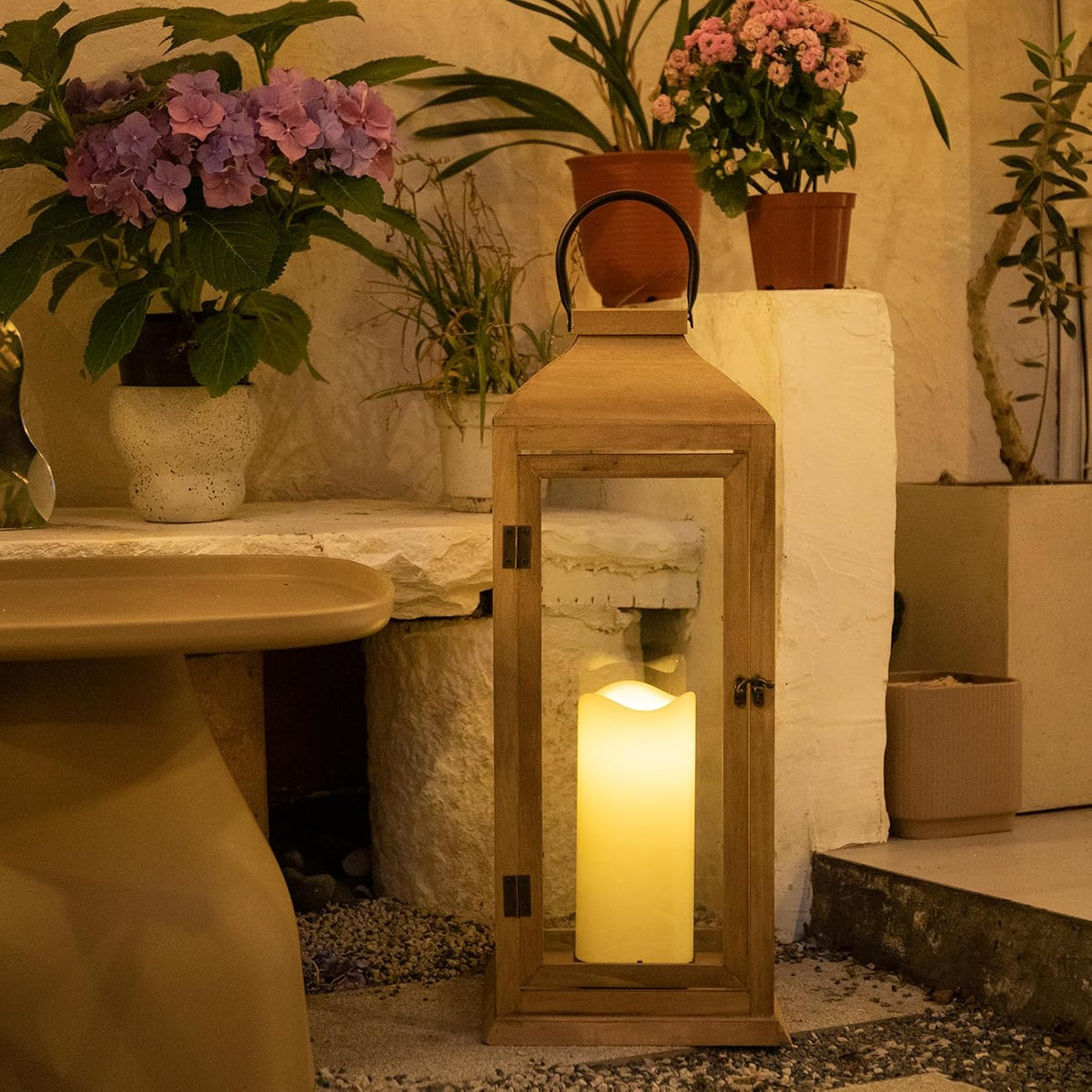 Bdor Paquete de 2 Linternas Decorativas - Linternas de Pino de Nuev...