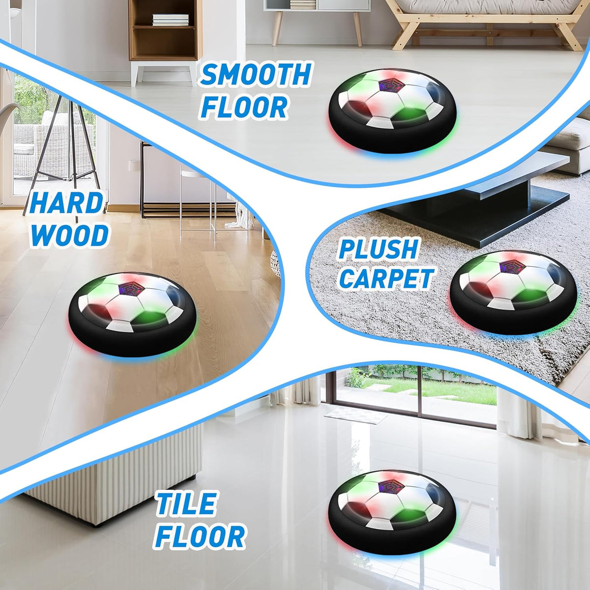 Pelota de fútbol LED Hover Juguetes para niños - Luces LED Hover So...