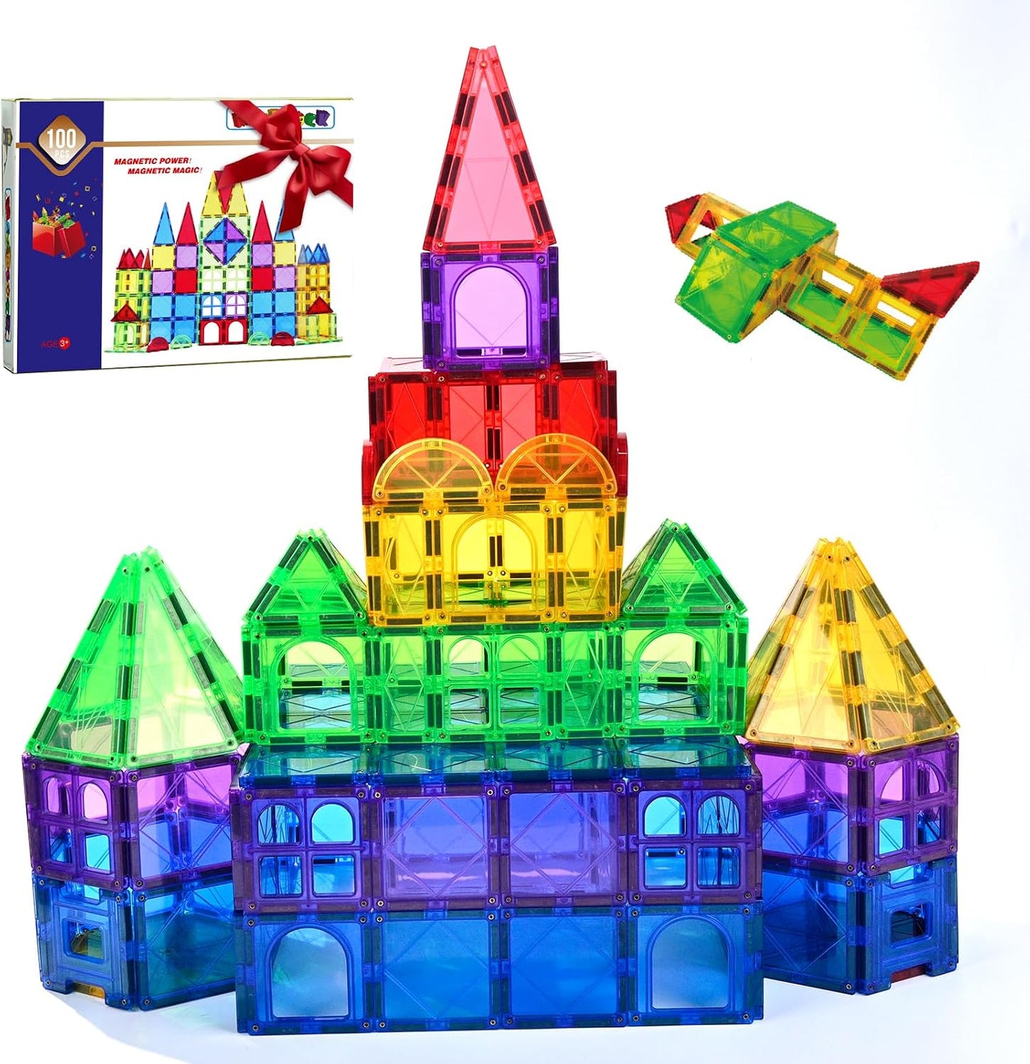 MAGBLOCK Fichas Magnéticas de Juguete para Niños Fichas Magnéticas...