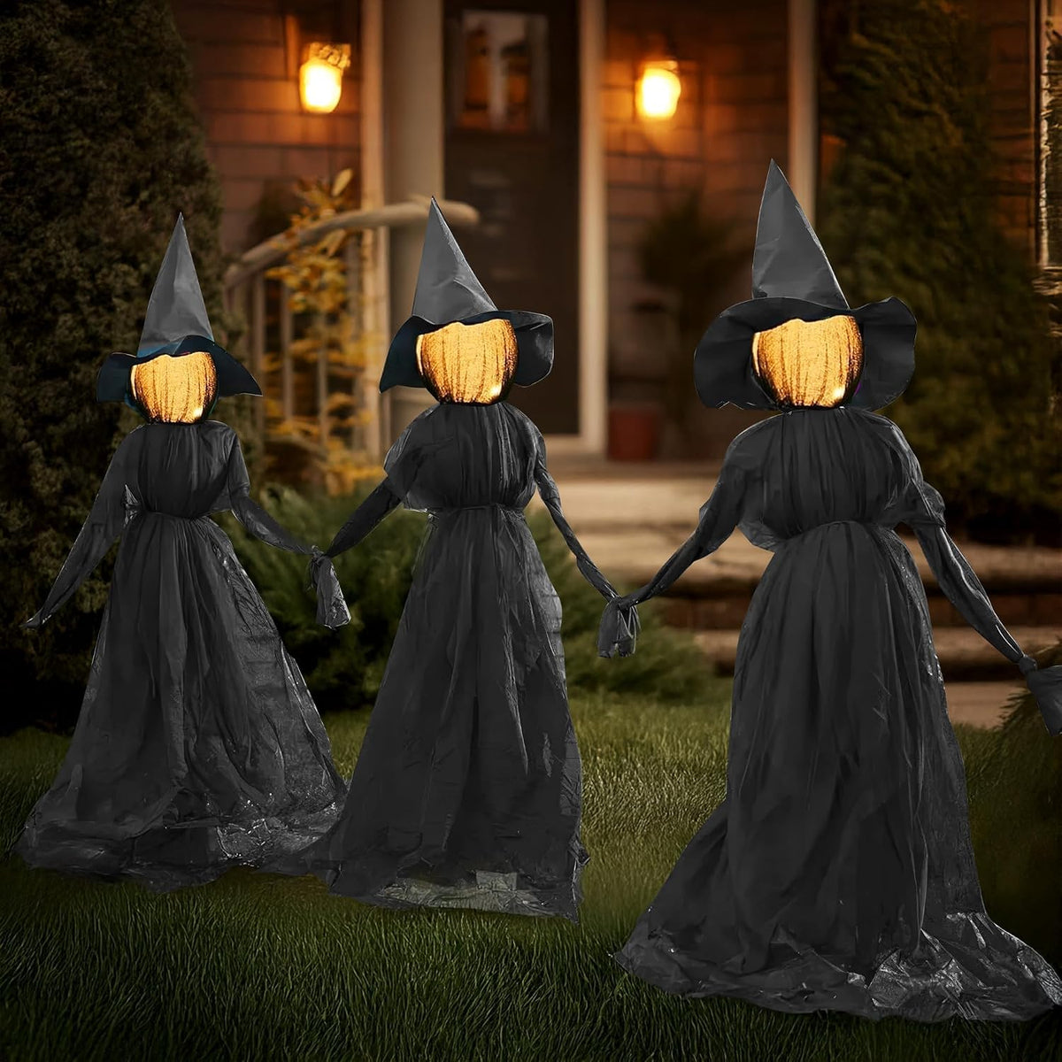 TW SHINE Decoración de bruja de Halloween para exteriores, juego de...