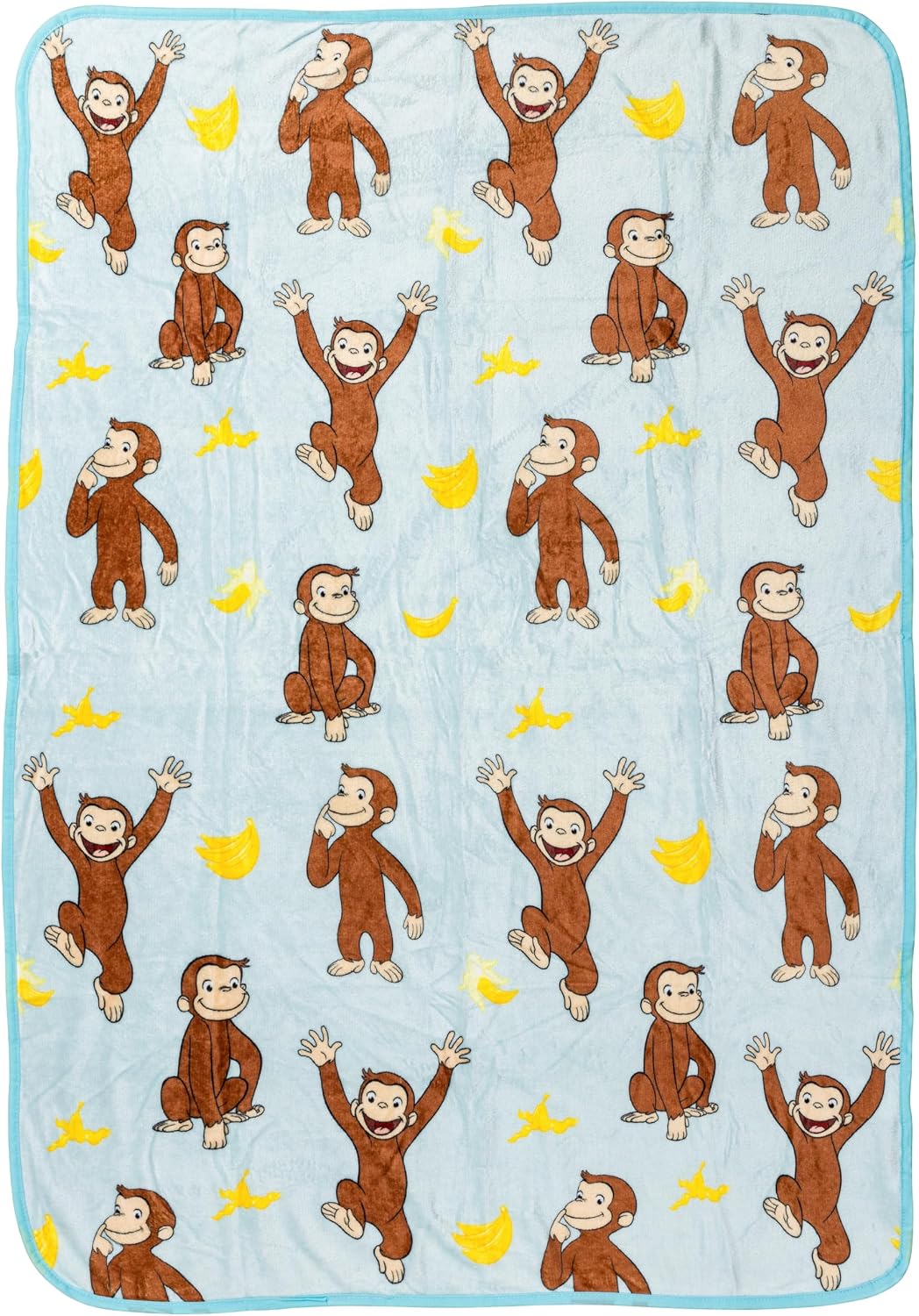Silver Buffalo Curious George Monkey Banana - Manta de forro polar...