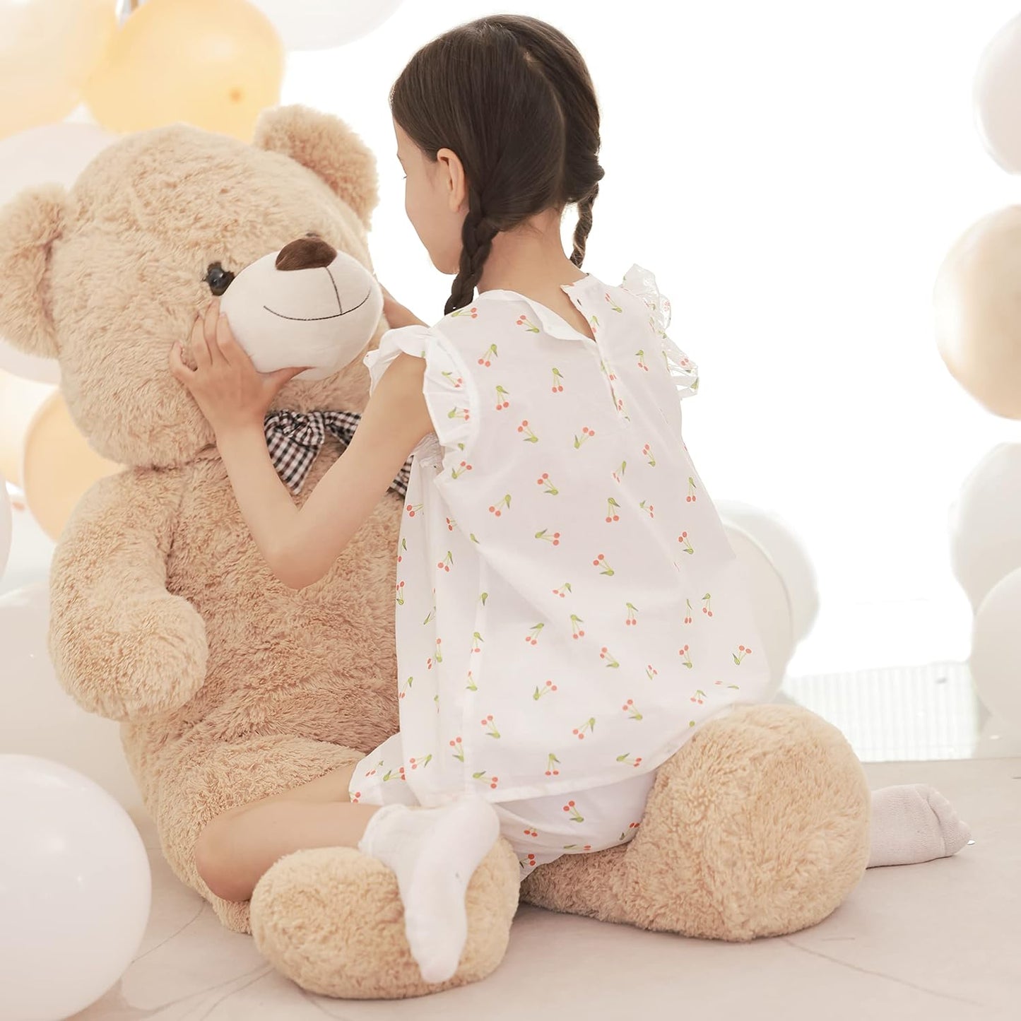 Poutmac Oso de peluche gigante de 55 pulgadas, color marrón, oso de...