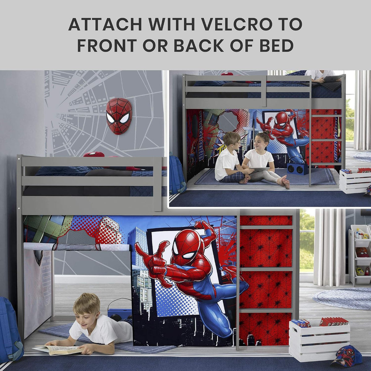 Delta Children Spider-Man - Juego de cortinas para cama baja indivi...