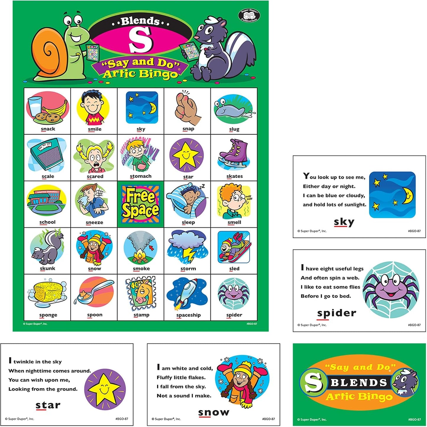 Super Duper Publications | Juego de sonidos Say and Do® Artic Bingo...
