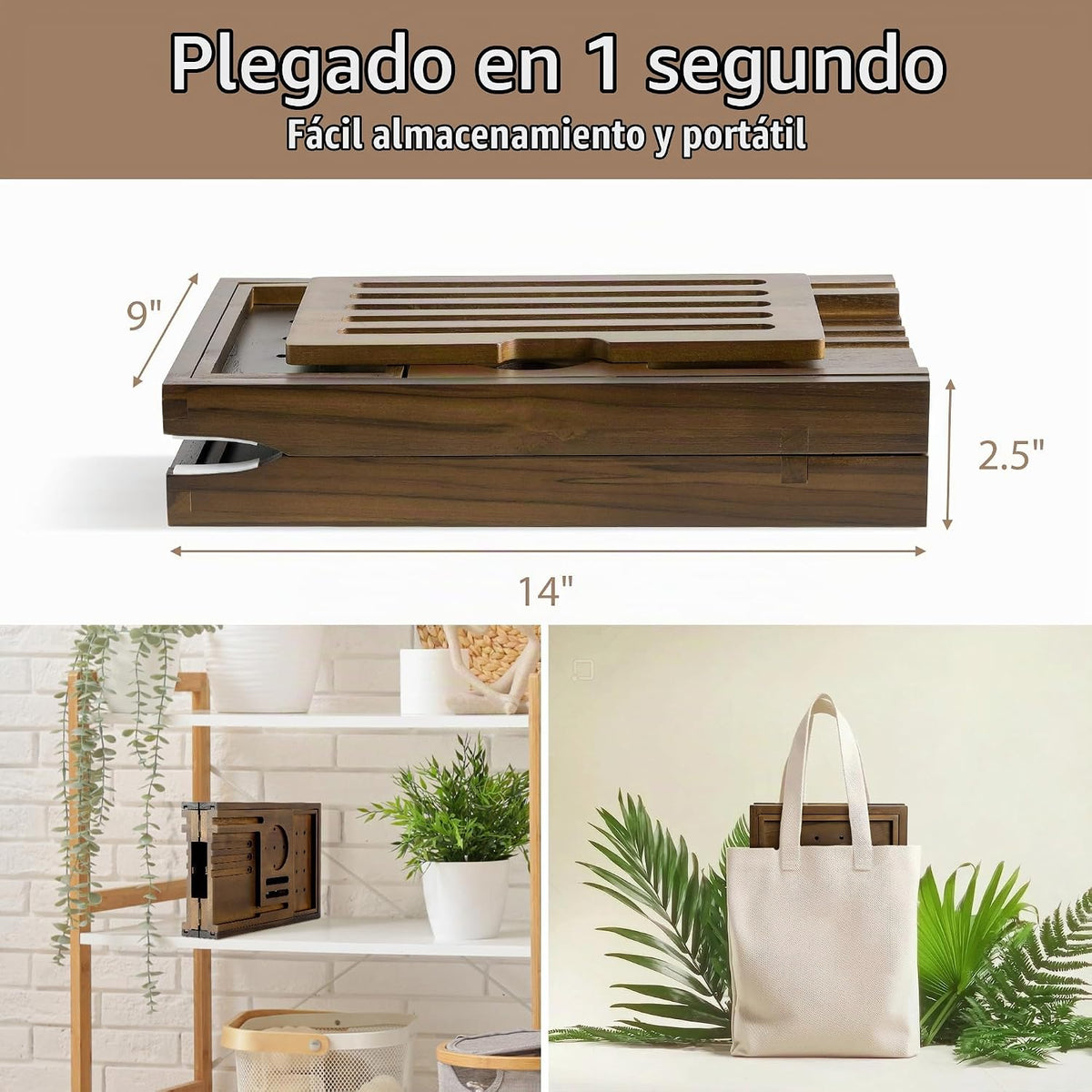 RealGulf Bandeja de bañera de teca, organizador de baño de madera d...