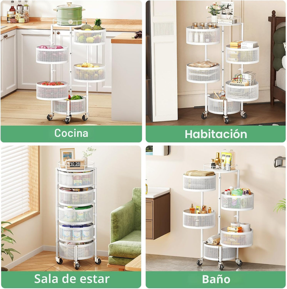 SAYZH Canasta de frutas y verduras para cocina, estante de almacena...