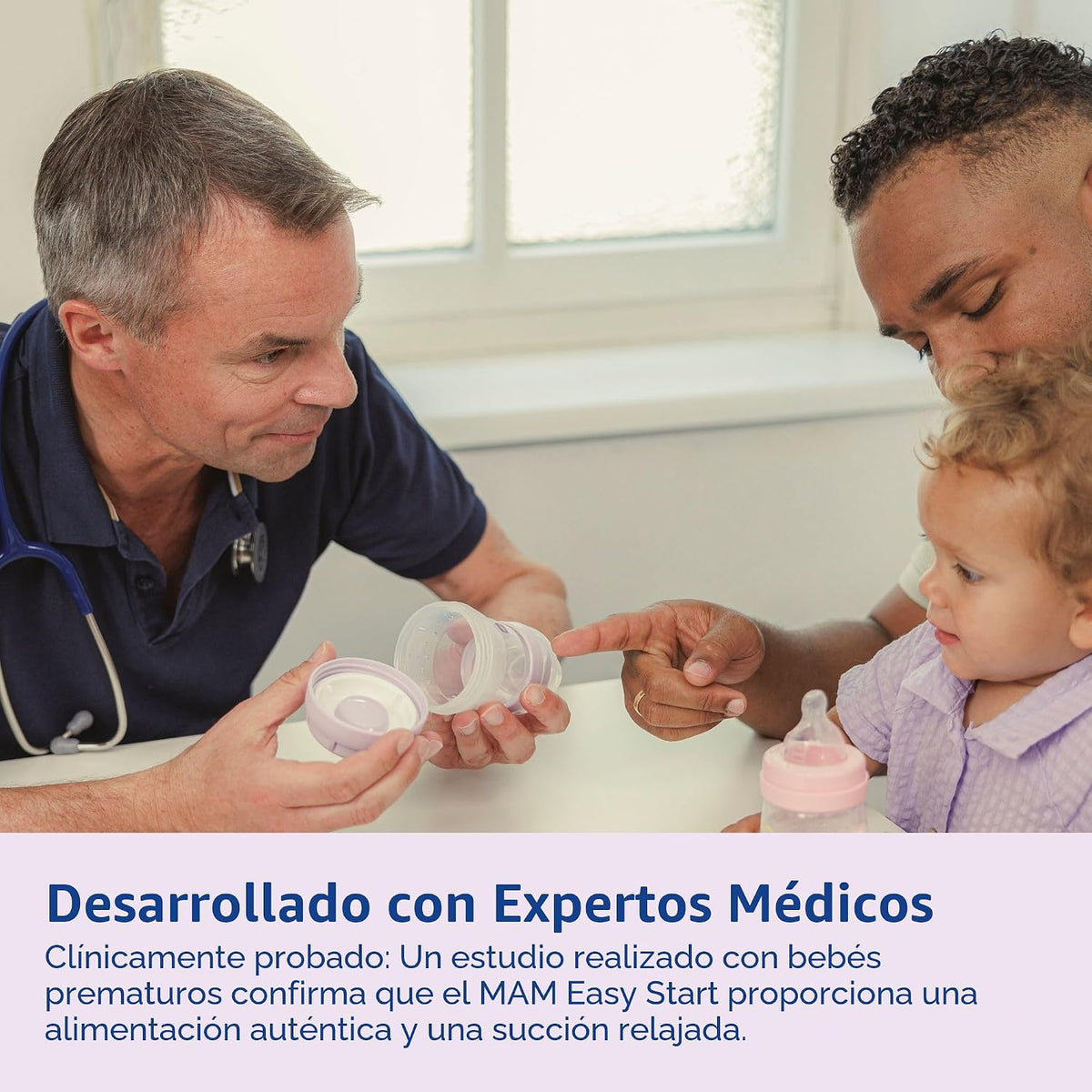 MAM Easy Start - Biberón y chupete anticólicos, 5 biberones autofer...