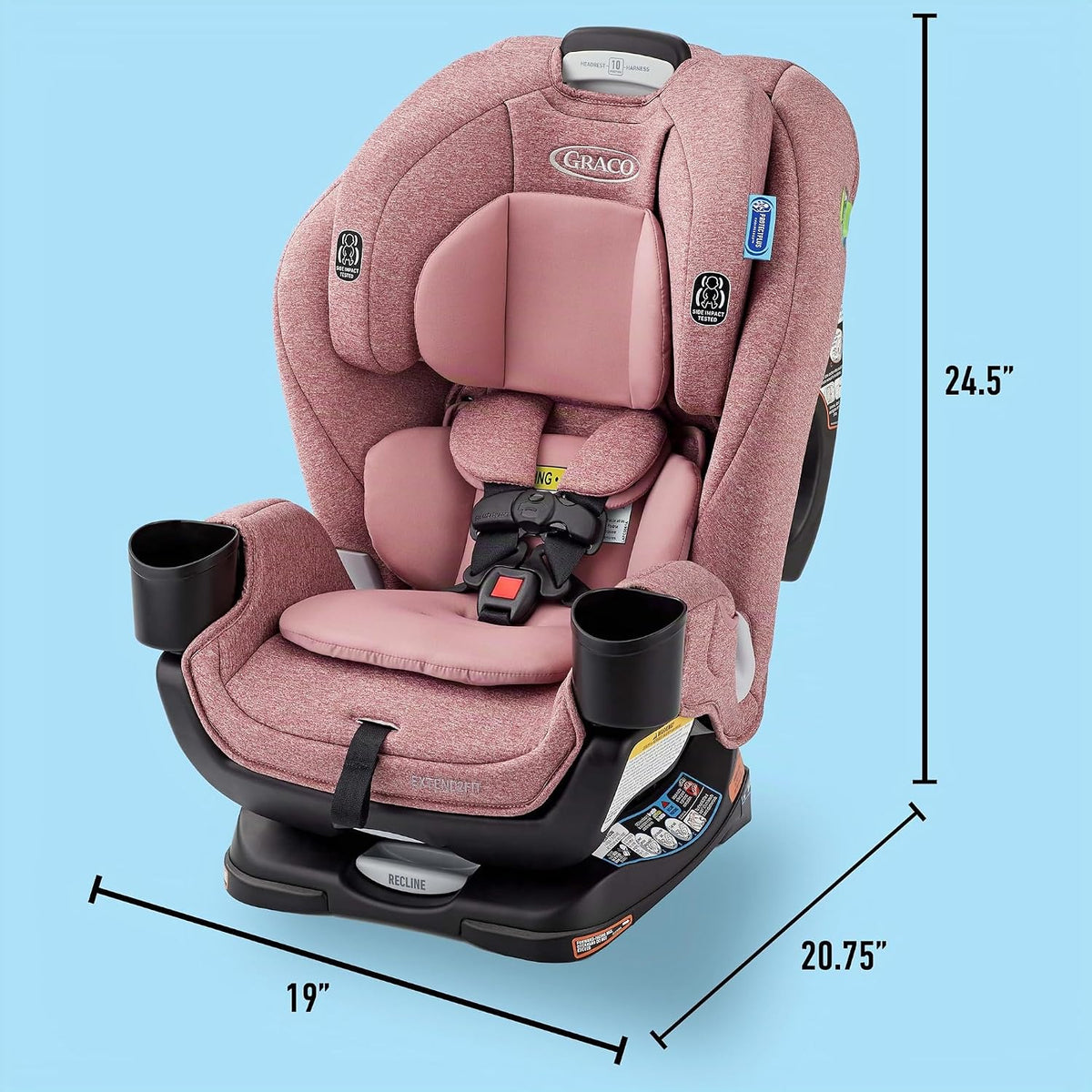 Graco Extend2Fit 3 en 1 Asiento de coche convertible para bebé, ori...