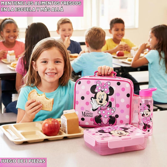 Get Trend Disney Minnie Mouse Juego de bolsa de almuerzo, caja bent...