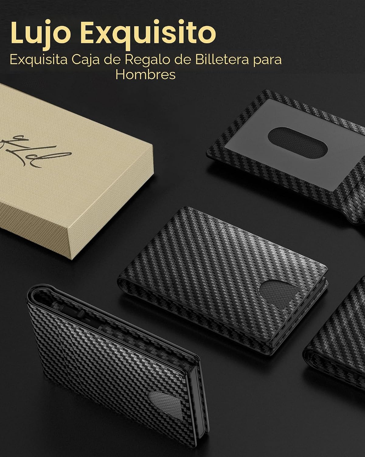 QLD Cartera Minimalista para Hombres - Portador de Tarjetas de Créd...