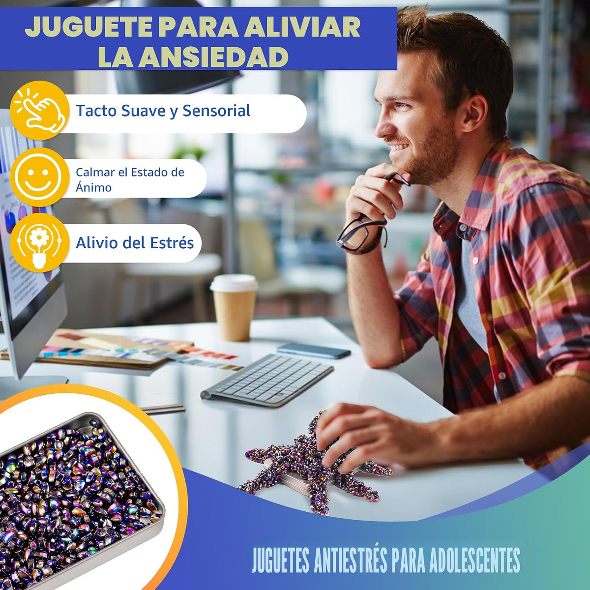 Juguetes para la ansiedad para adolescentes, niños y adultos, 1000...