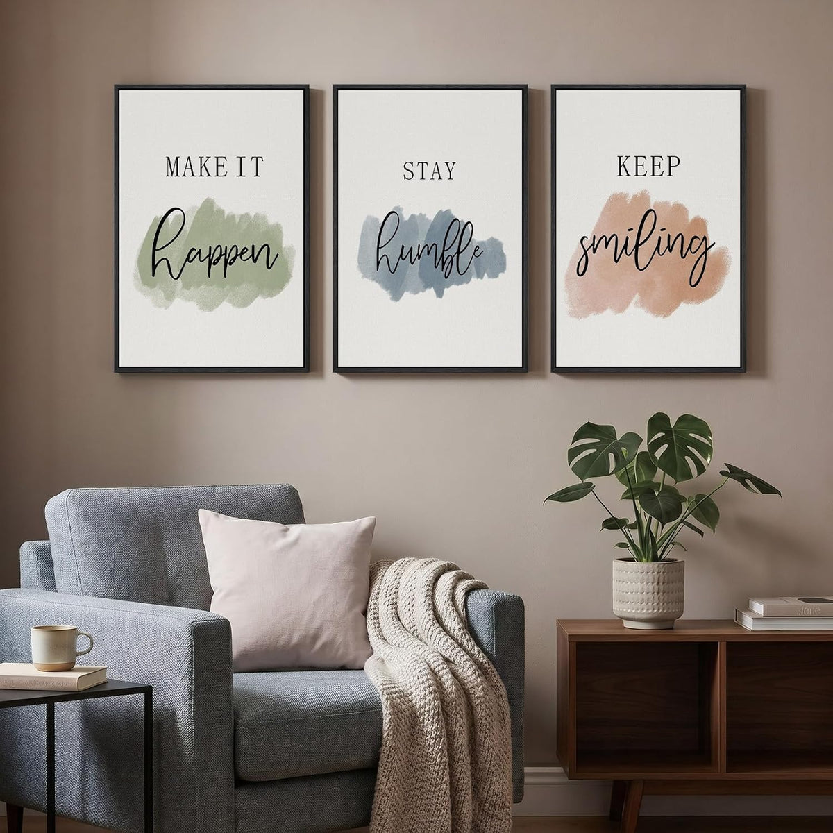 Arte de pared motivacional enmarcado para decoración de oficina, 3...