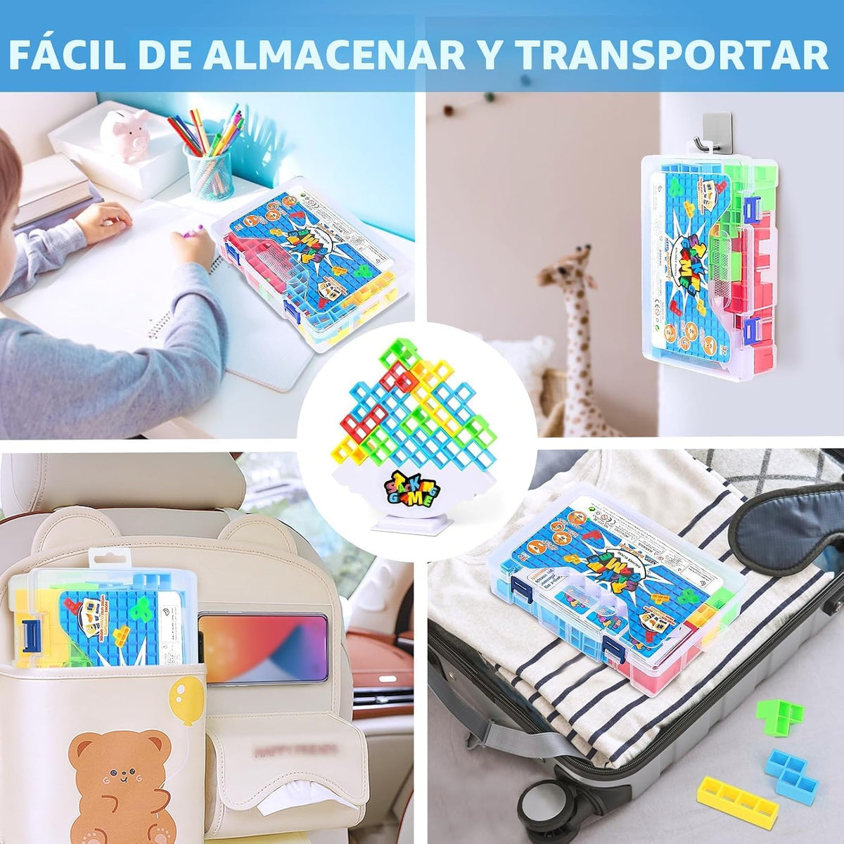 BBnote Juego de apilar de 48 piezas para adultos y niños, juegos de...