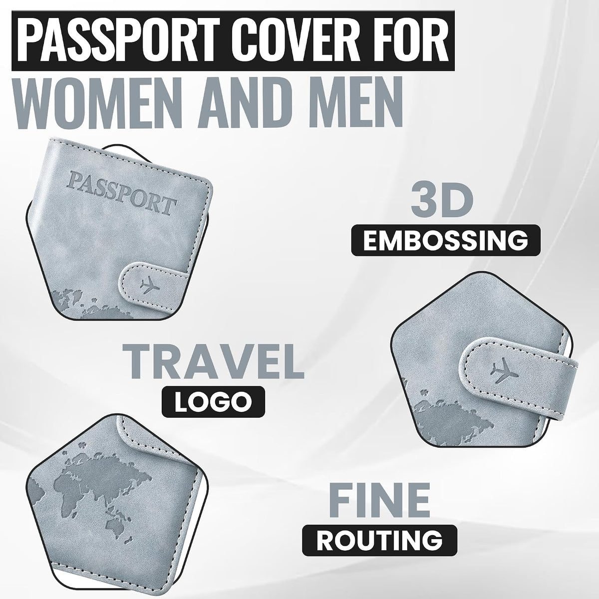 Soporte para pasaporte para artículos esenciales de viaje, funda ti...