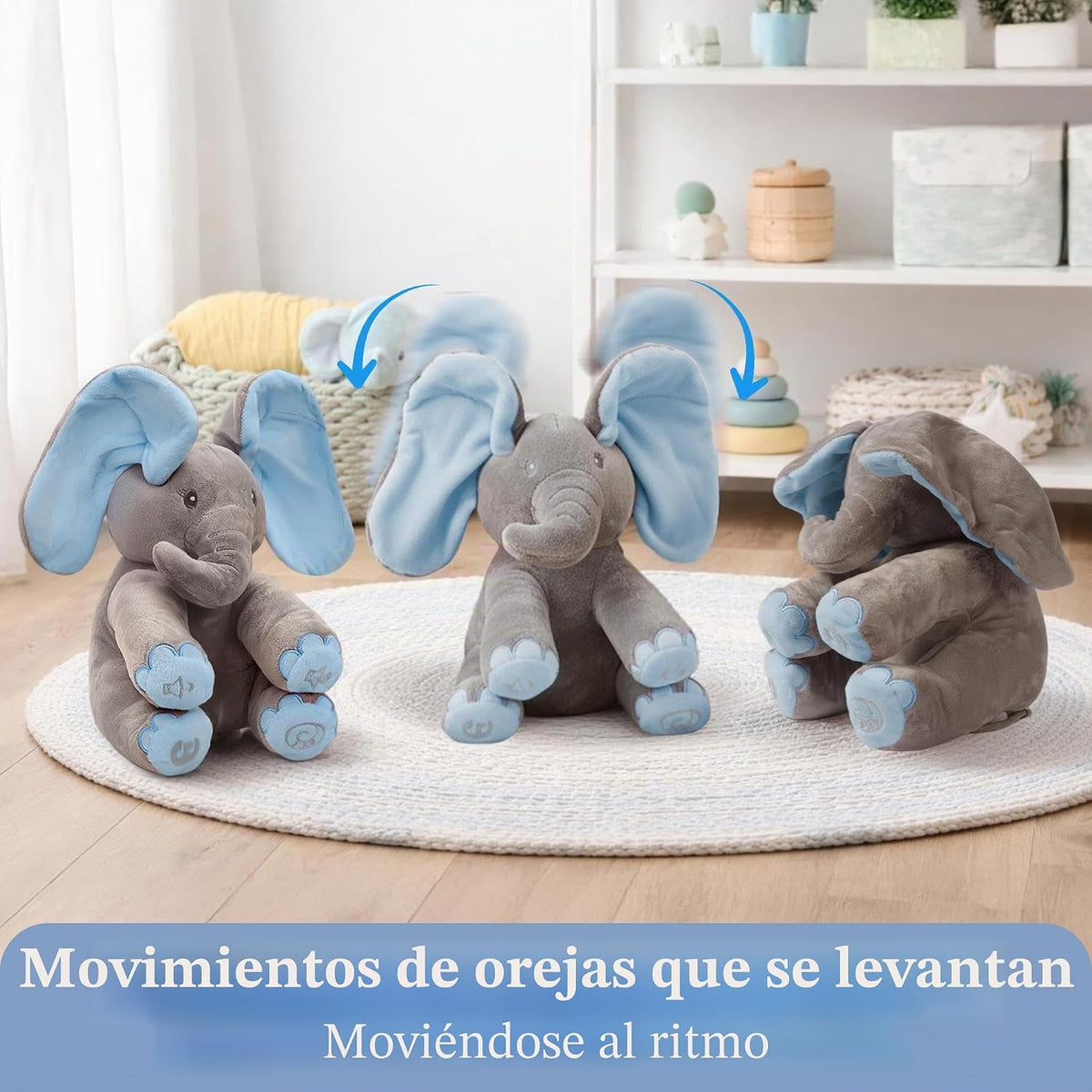 Dimple Kyle Peek A Boo Juguete de Elefante, Elefante de Peluche Int...