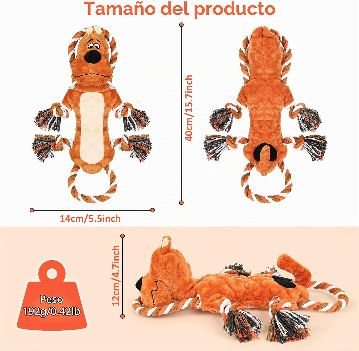 IOKHEIRA Juguetes resistentes e indestructibles para perros mastica...