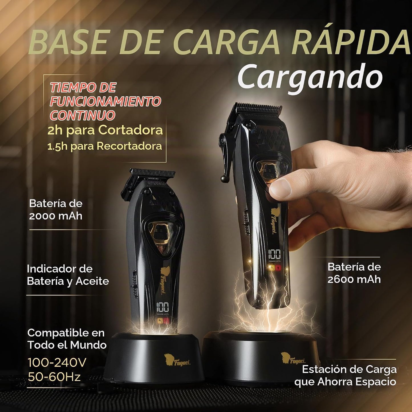 Fagaci Cortadora de pelo profesional para hombres, kit de recortado...