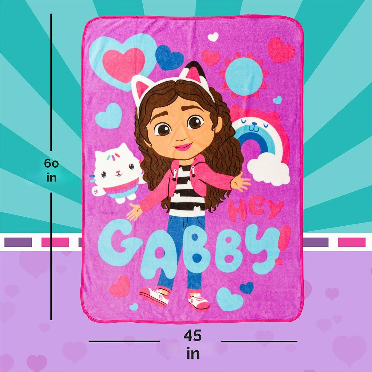 Silver Buffalo Gabby's Dollhouse Cupcake, Hearts and Rainbows H...
