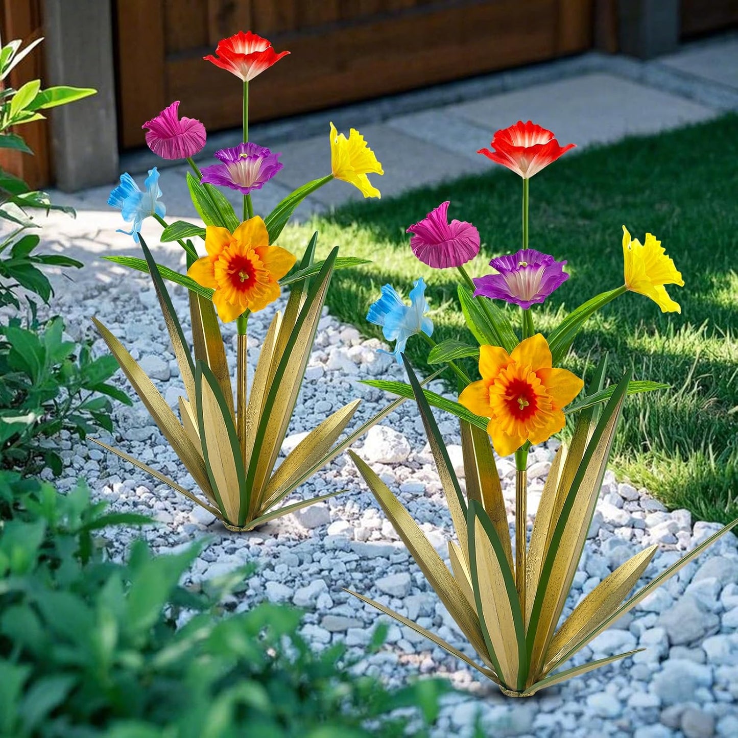 Homight Plantas de Agave de Metal para Decoración al Aire Libre, De...