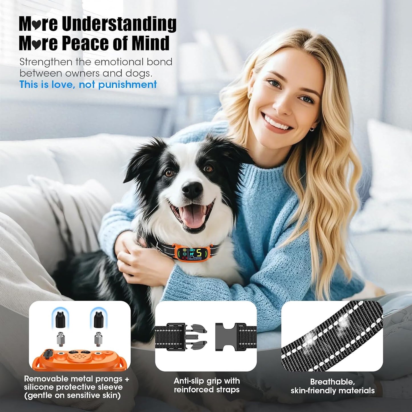 Oliry Smart AI Collar antiladridos para perros grandes, medianos y...