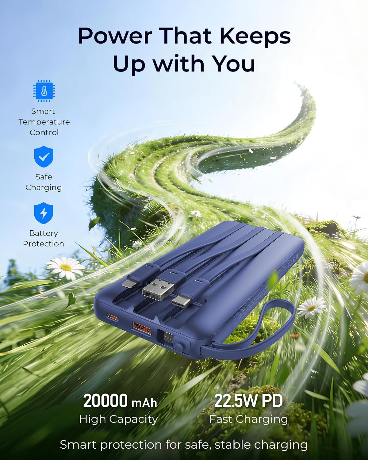 VRURC Cargador portátil delgado de 20000 mAh, batería externa de 22...