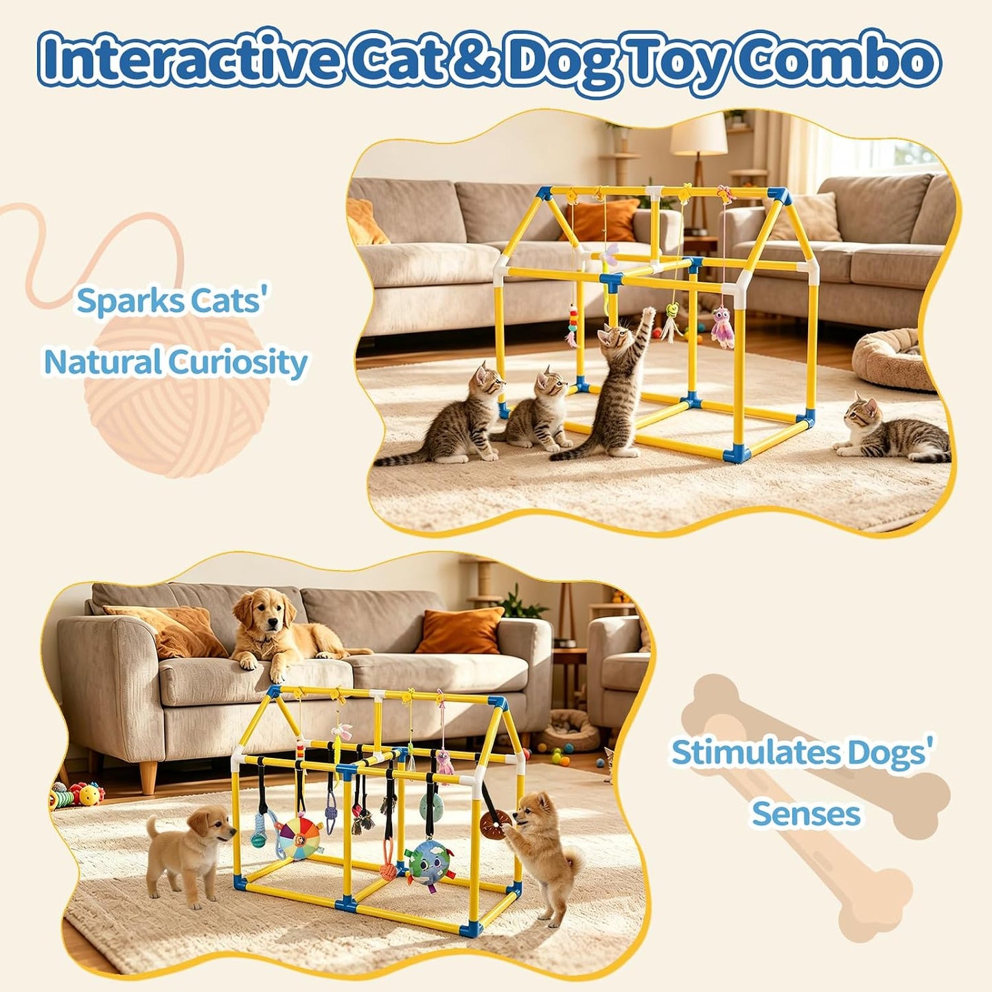 Liitrton Gimnasio para cachorros para perros pequeños y gatitos, ma...