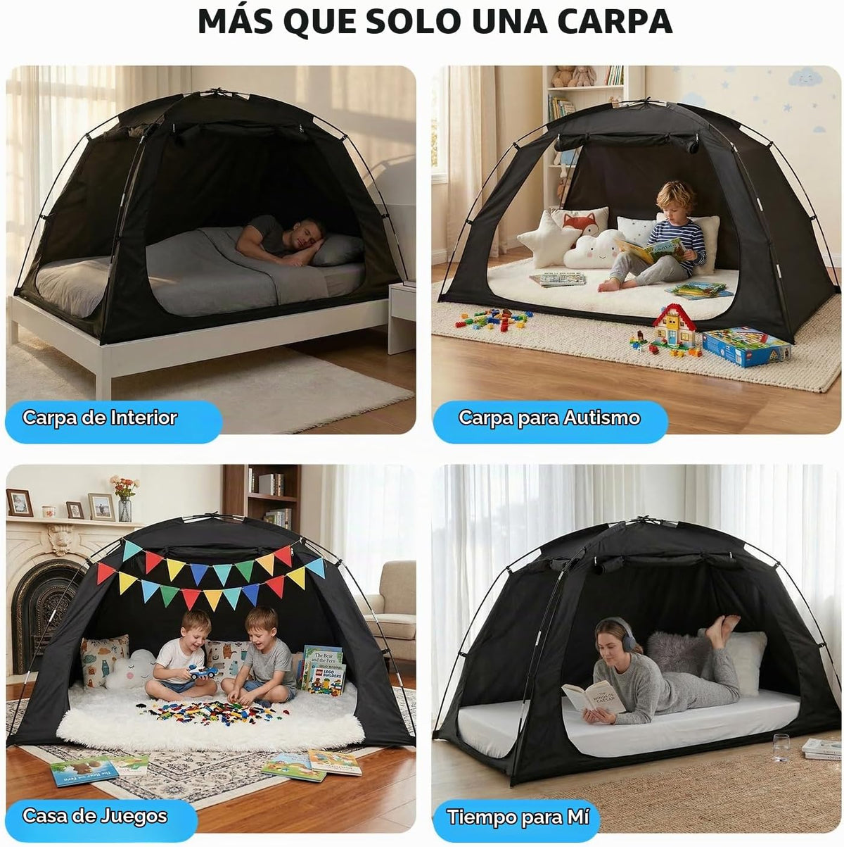 Alvantor® Tienda de campaña de cama tamaño individual, 93% opaca de...