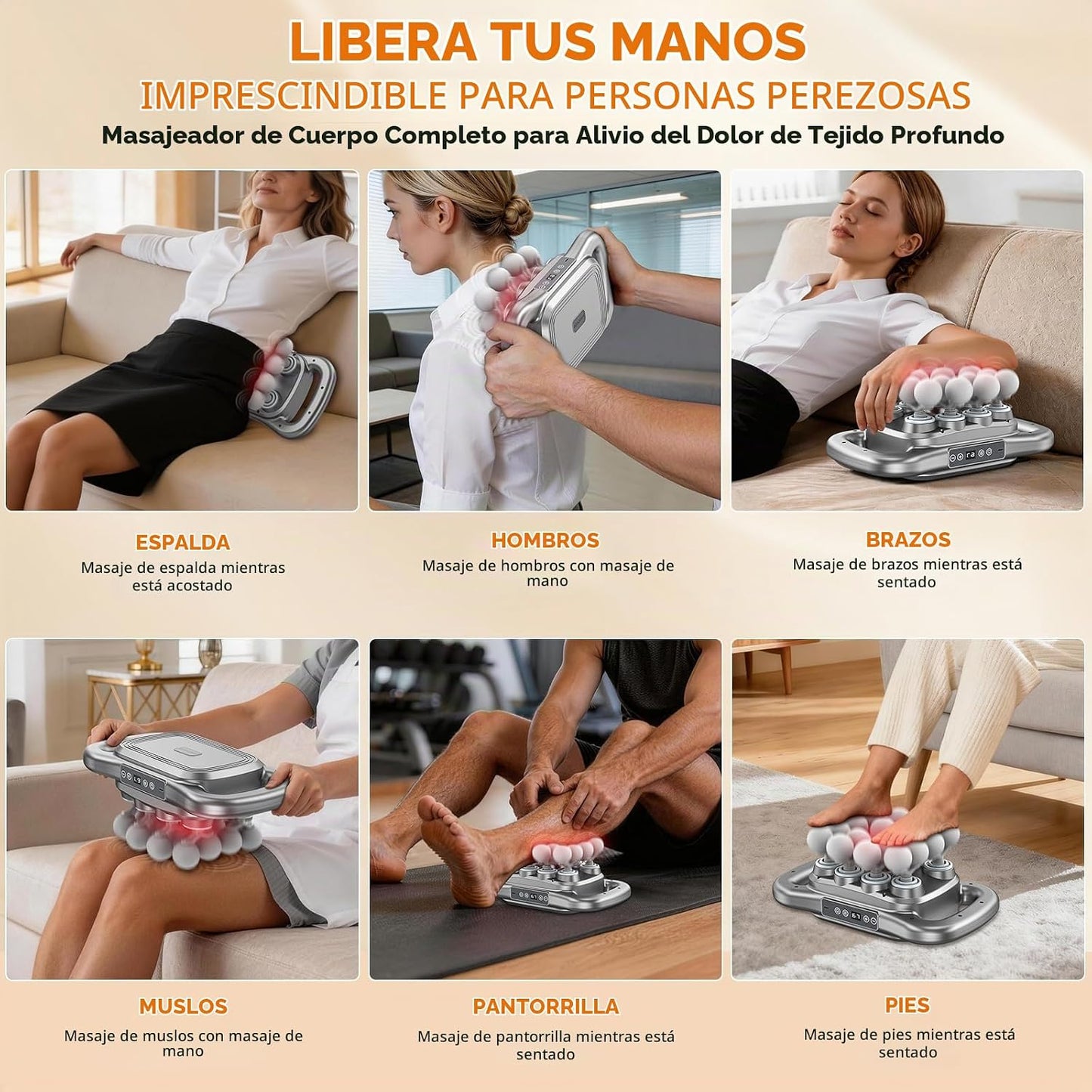 TenSine Juego de 16 pistolas de masaje de cabeza, masajeador de per...
