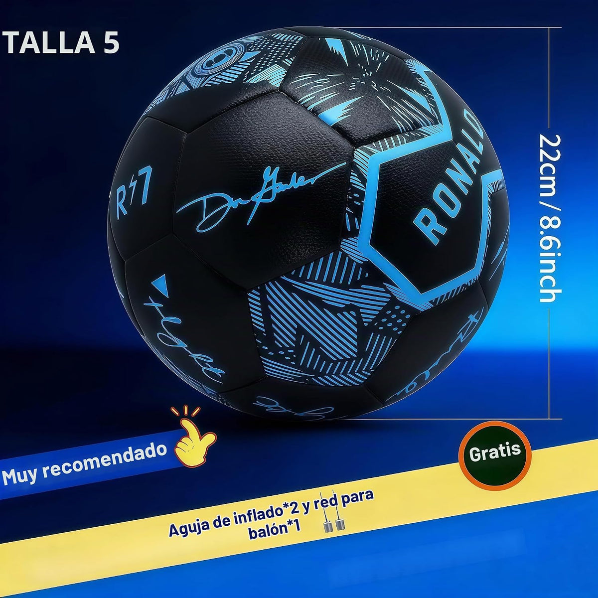 Balón de fútbol sin costuras tamaño 4\/5, termoadherido para entren...